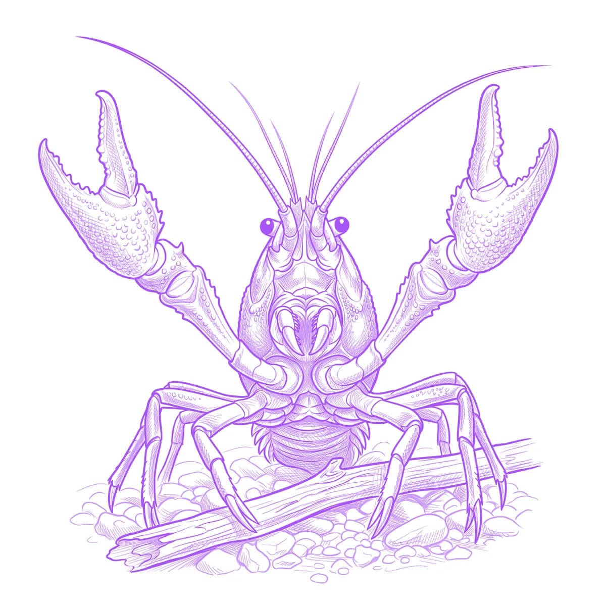 Crawfish Tattoo Stencil