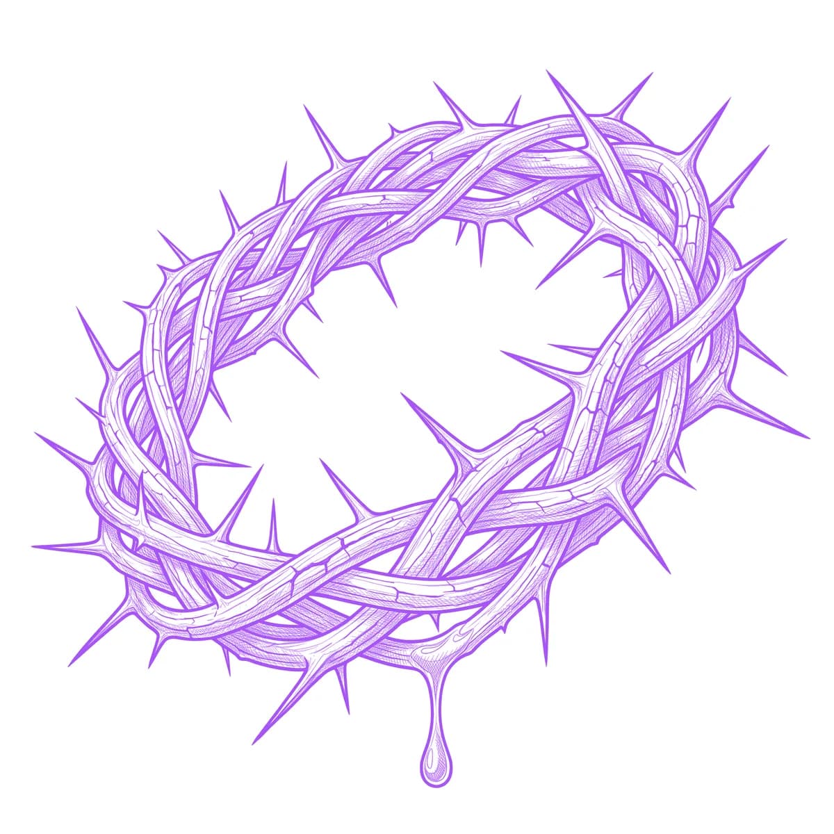 Crown of Thorns Tattoo Stencil