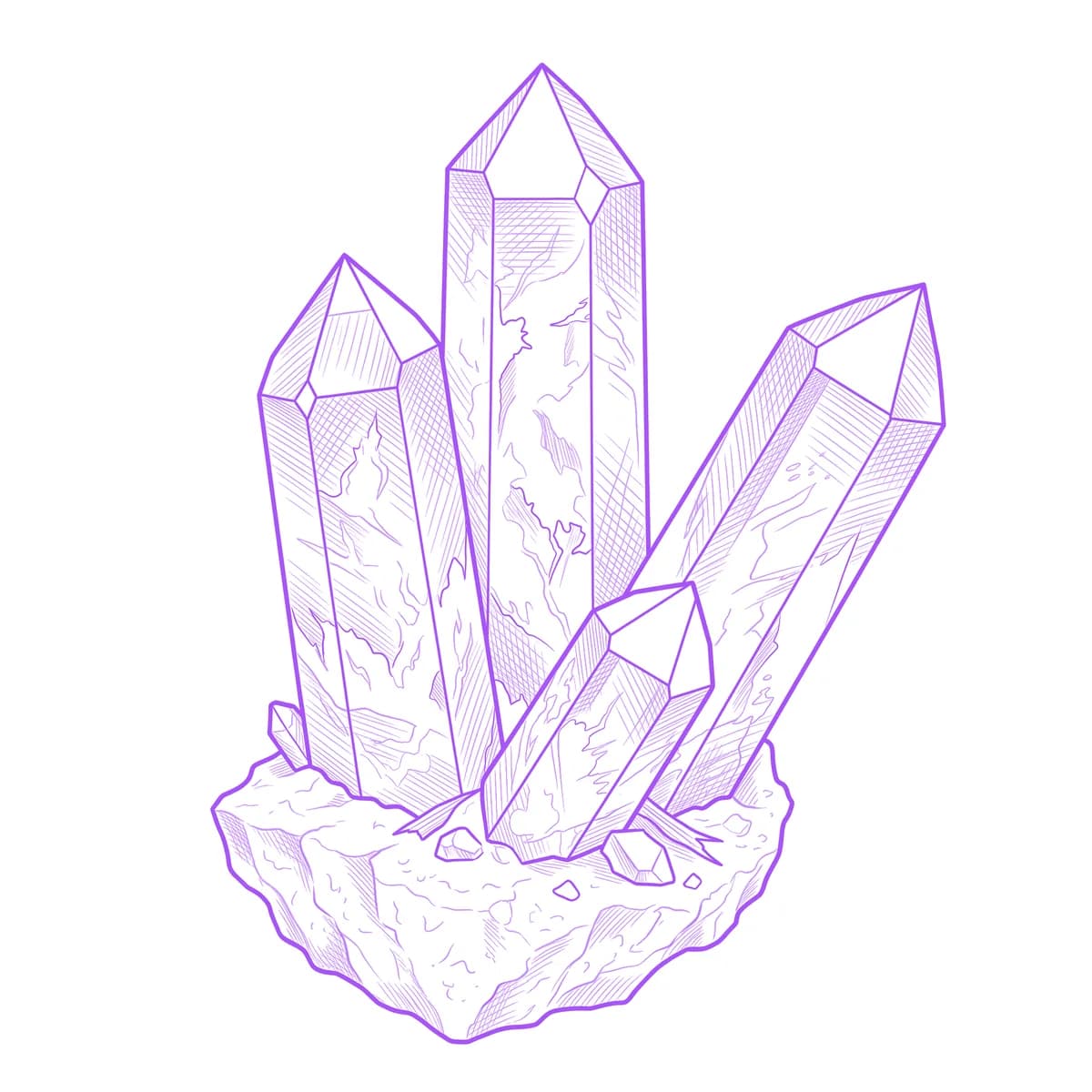 Crystal Tattoo Stencil