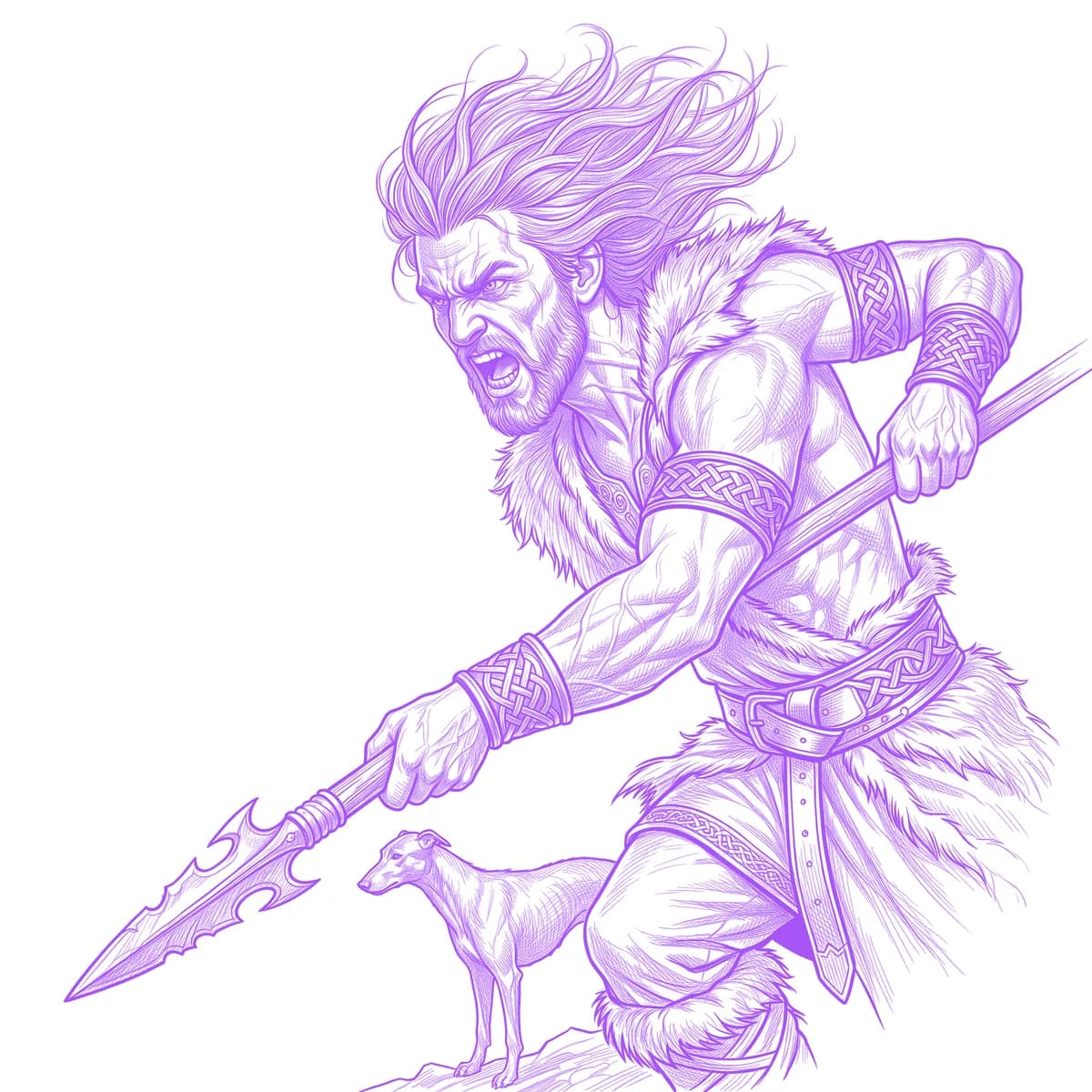 Cu Chulainn Tattoo Stencil