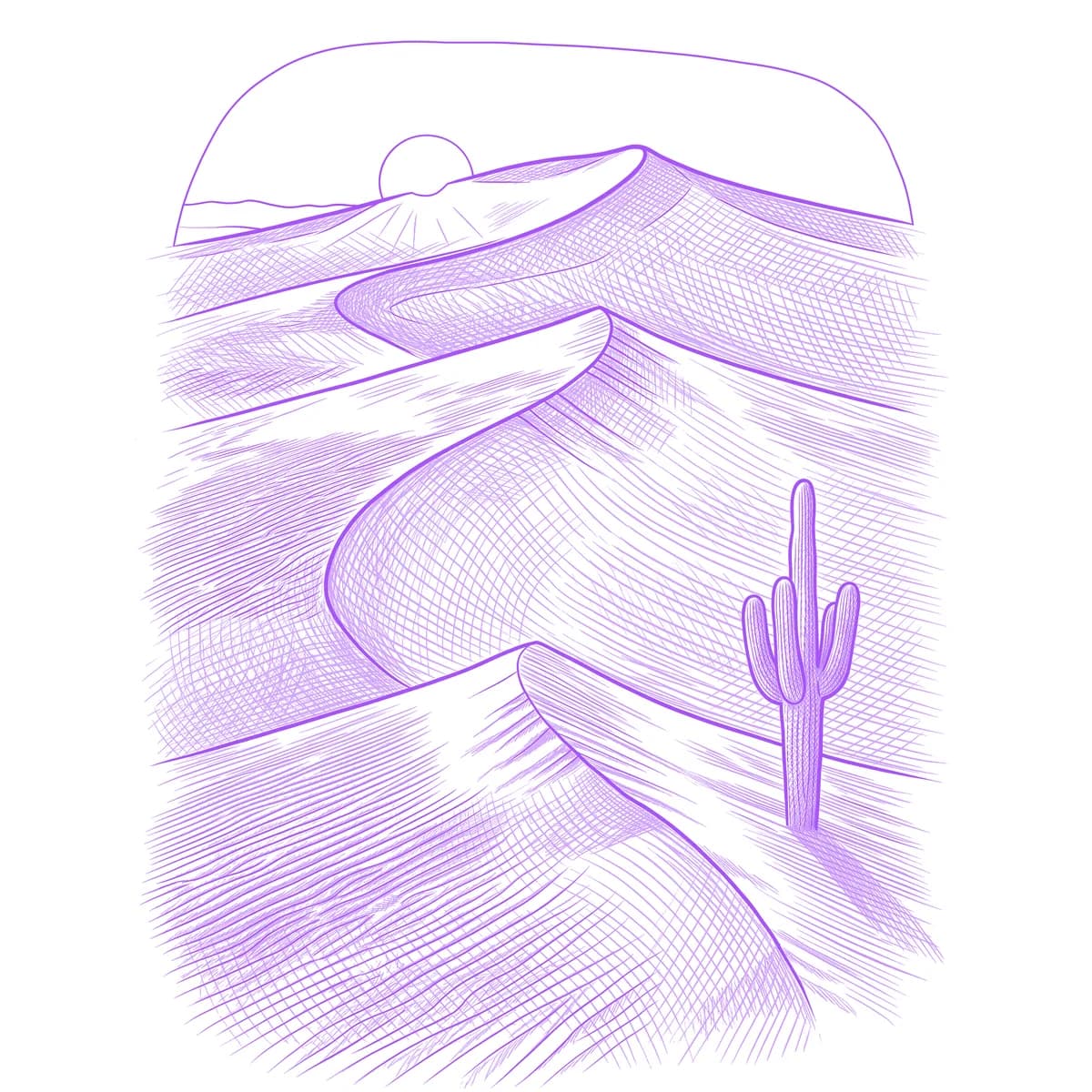 Desert Tattoo Stencil
