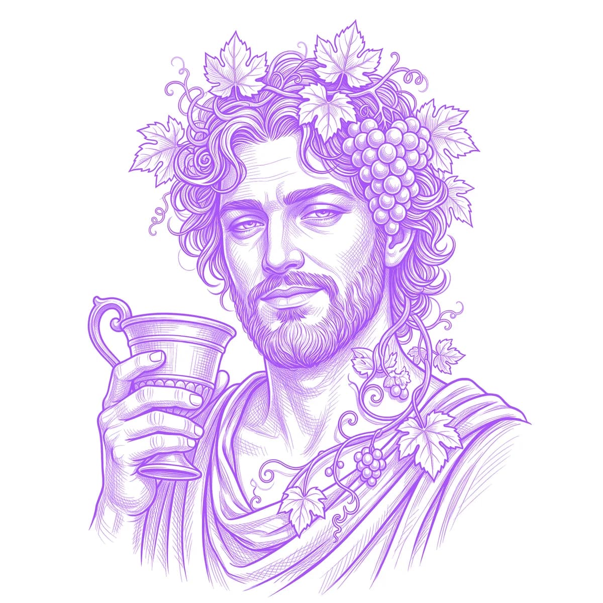 Dionysus Tattoo Stencil
