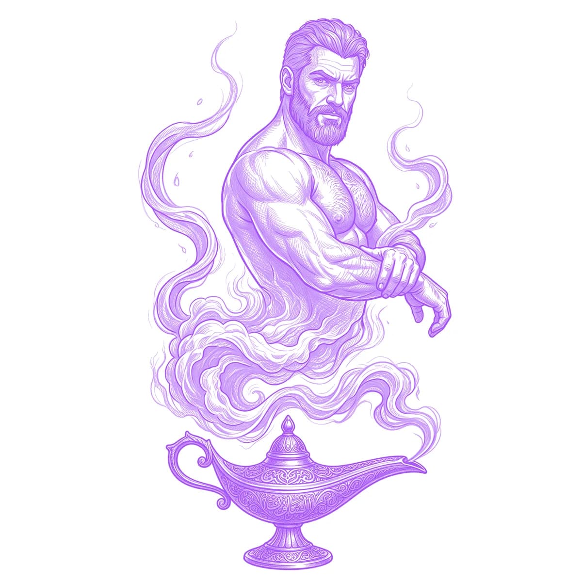 Djinn Tattoo Stencil