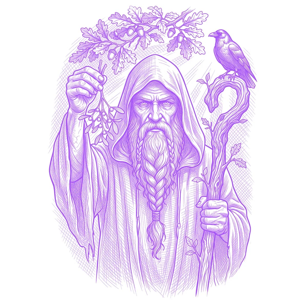 Druid Tattoo Stencil