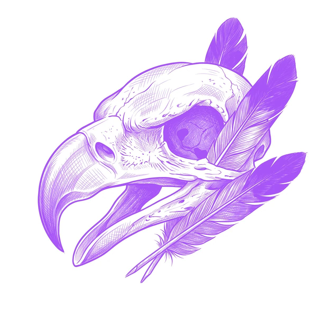 Eagle Skull Tattoo Stencil