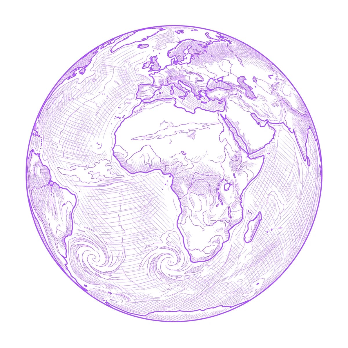 Earth Tattoo Stencil