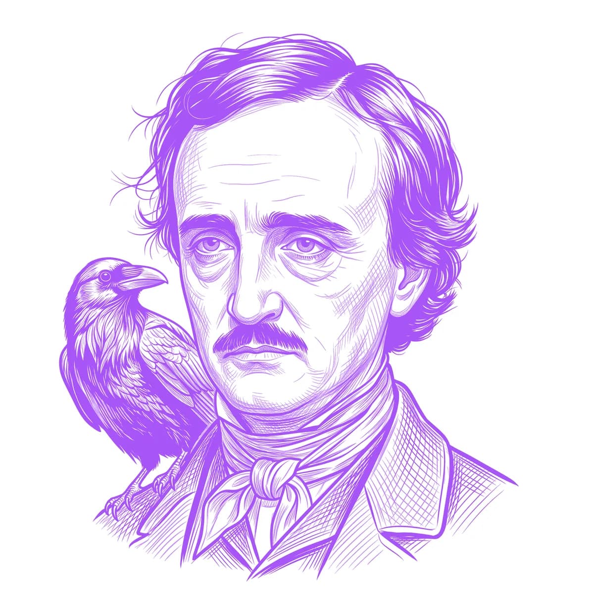 Edgar Allan Poe Tattoo Stencil
