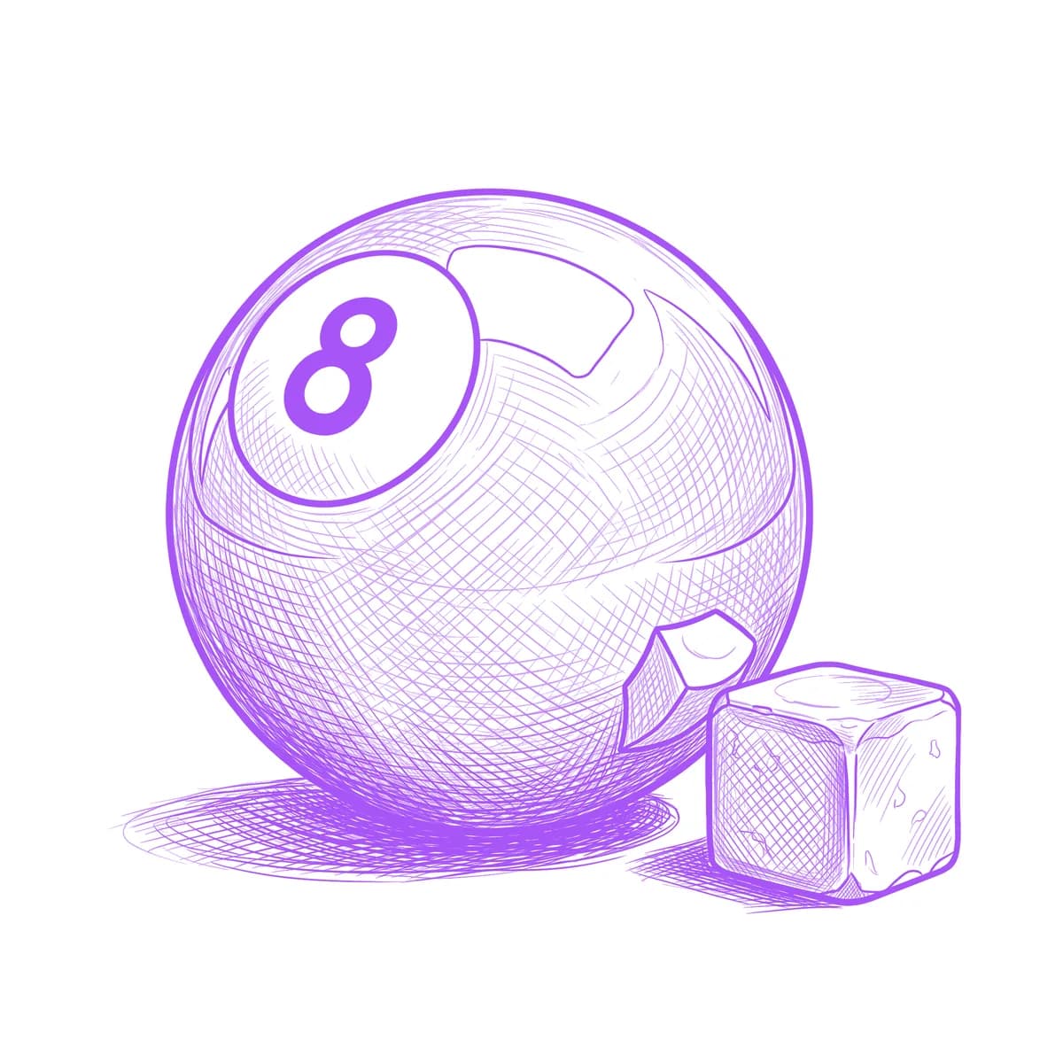 Eight Ball Tattoo Stencil