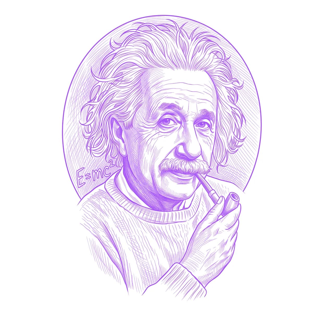 Albert Einstein Tattoo Stencil