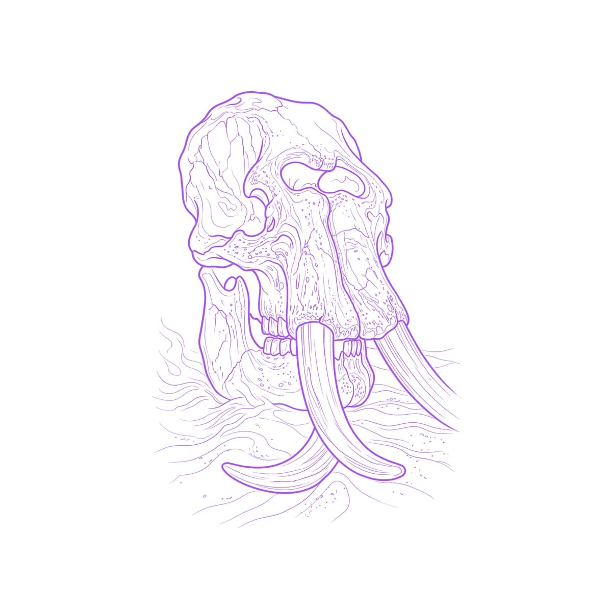 Elephant Skull Stencil