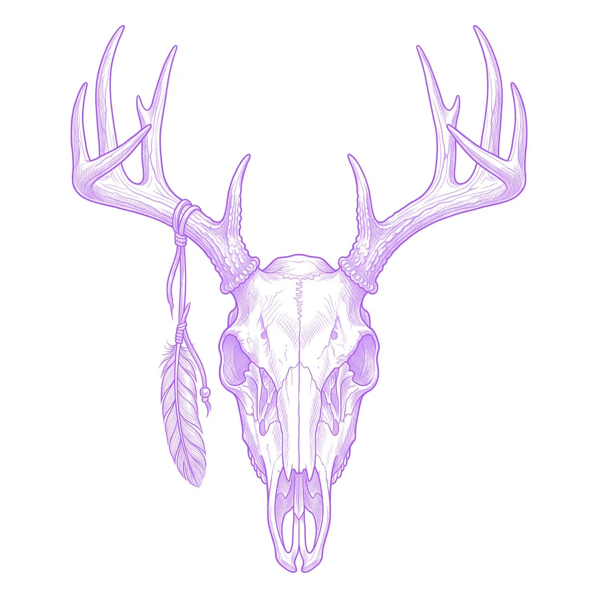 Elk Skull Tattoo Stencil