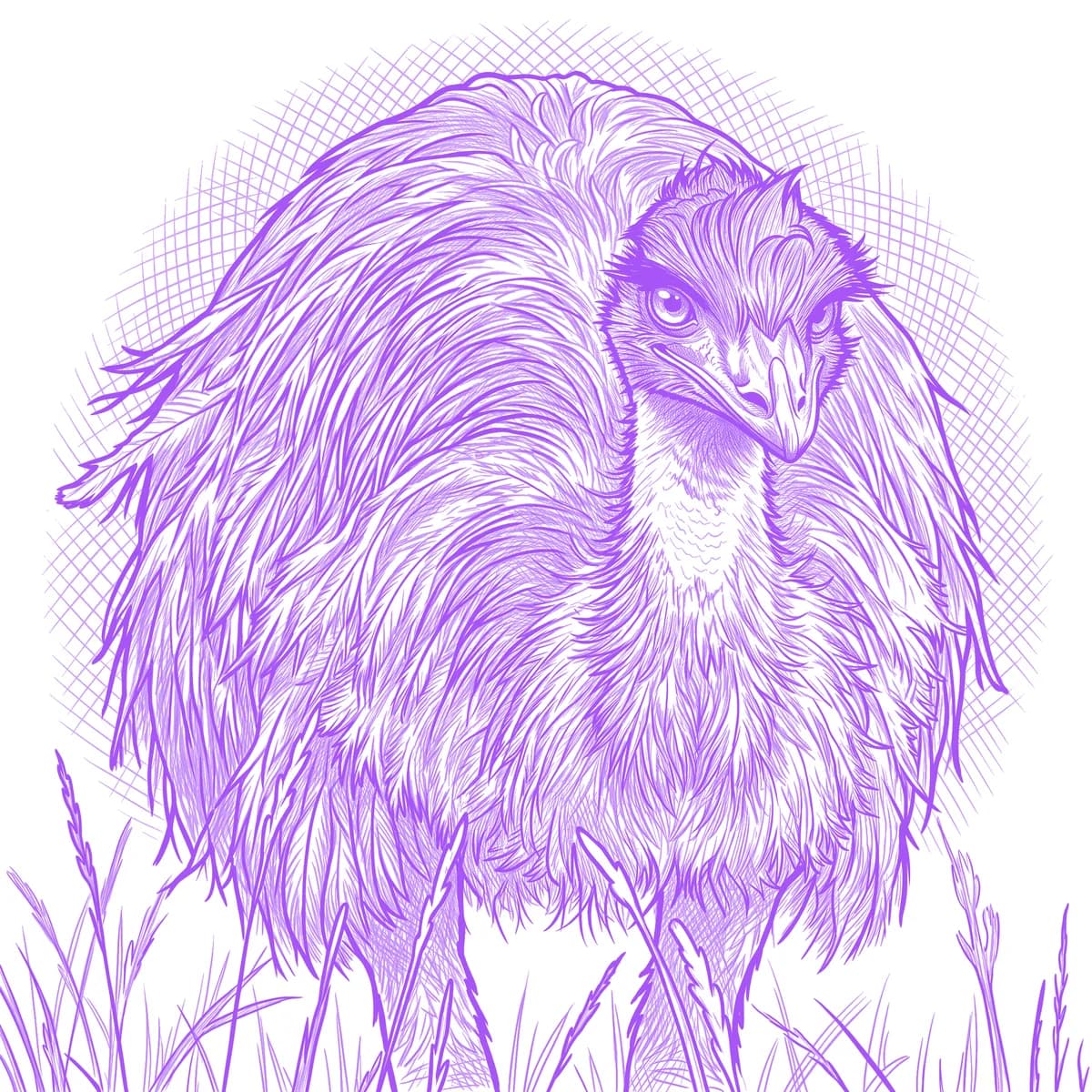 Emu Tattoo Stencil