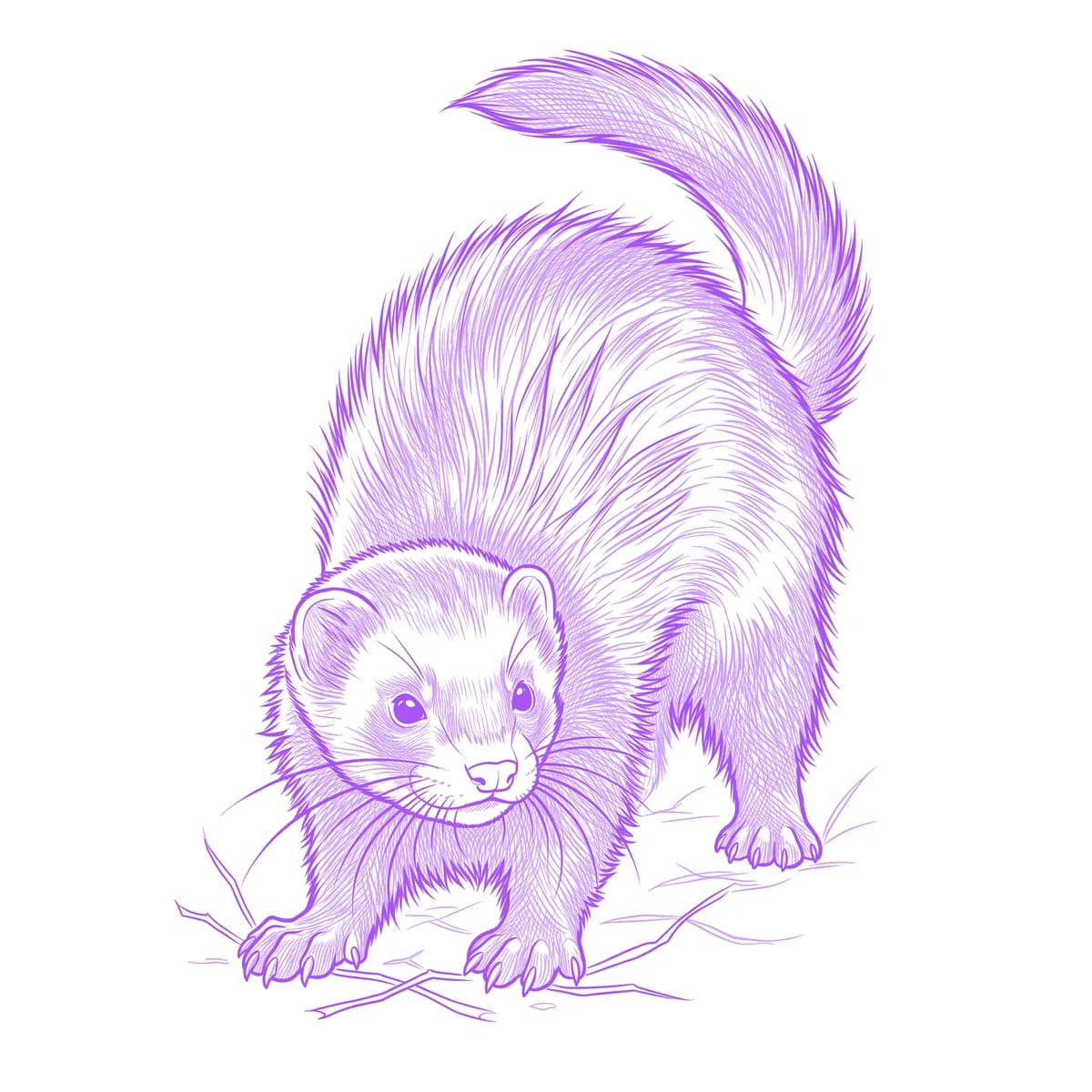 Ferret Tattoo Stencil