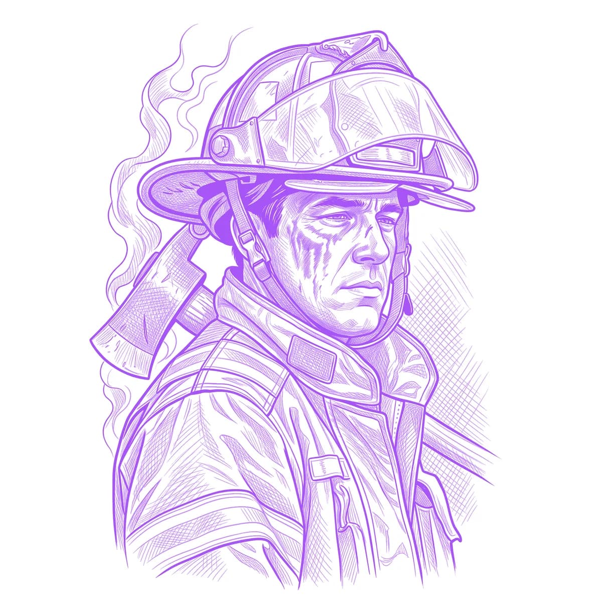 Firefighter Tattoo Stencil