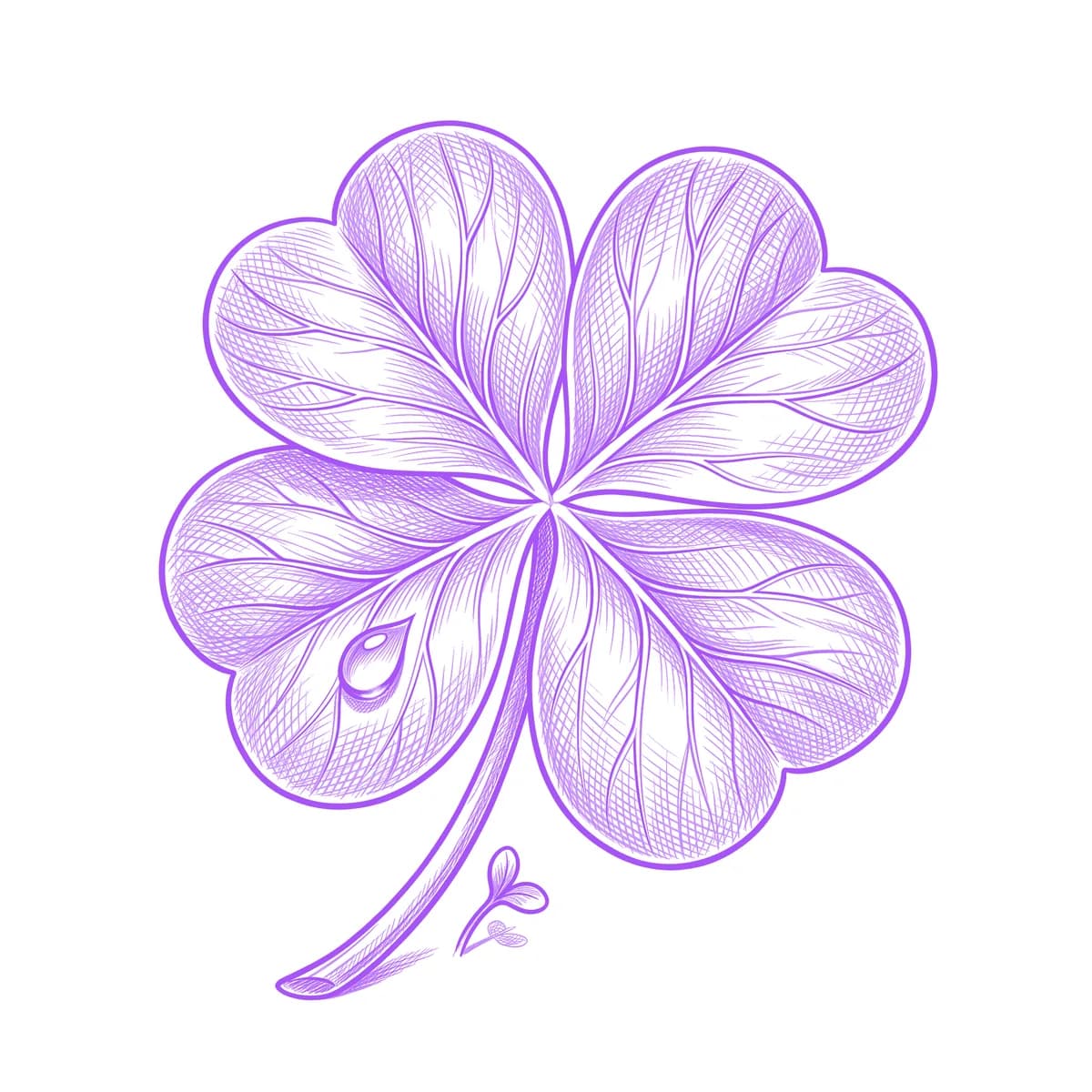 Four-Leaf Clover Tattoo Stencil