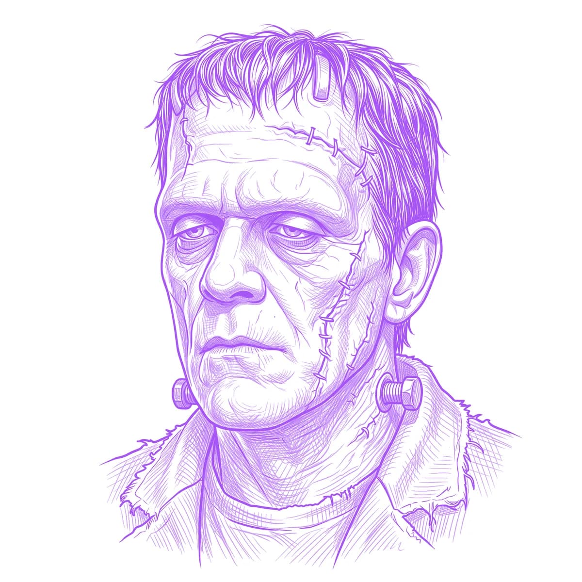 Frankenstein Tattoo Stencil