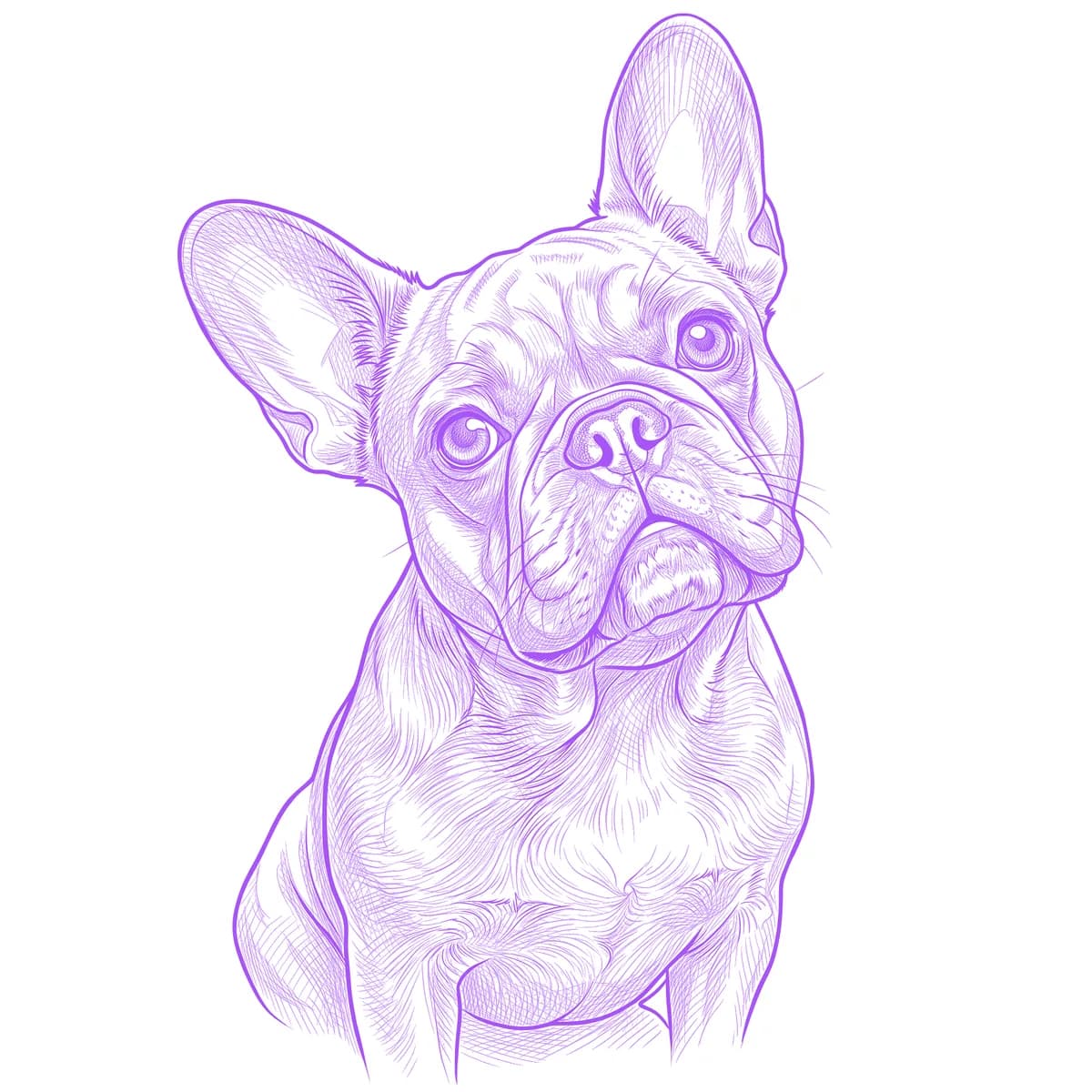 French Bulldog Tattoo Stencil