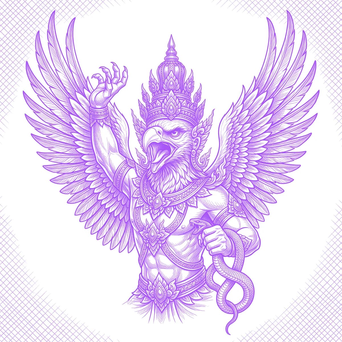 Garuda Tattoo Stencil