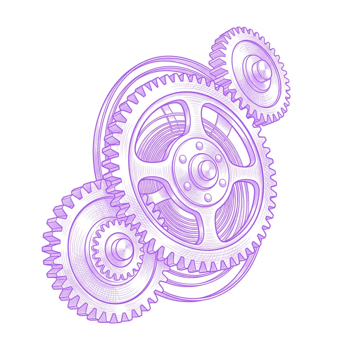 Gears Tattoo Stencil