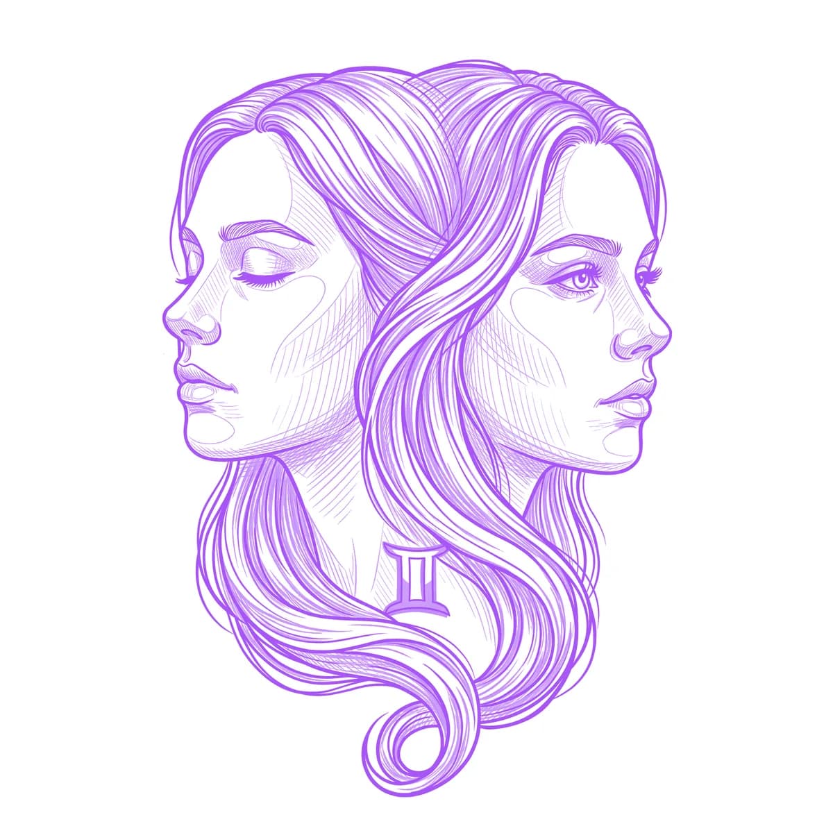Gemini Tattoo Stencil