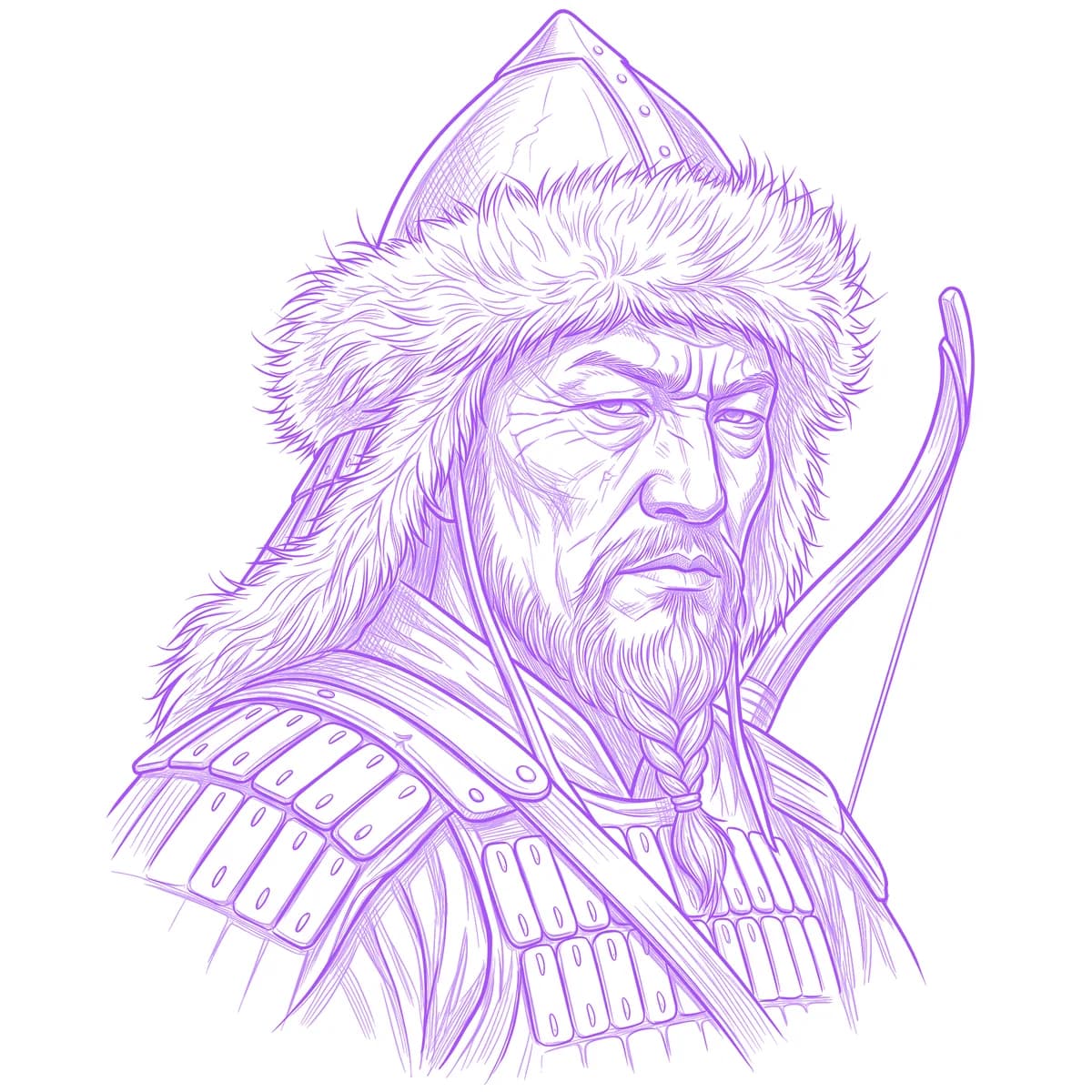 Genghis Khan Tattoo Stencil