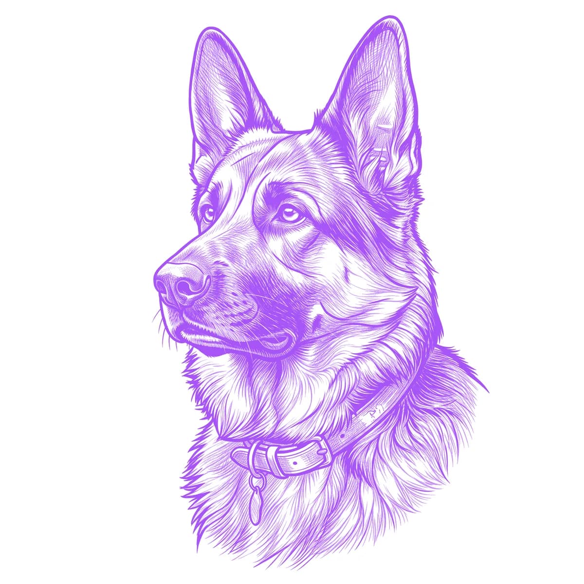 German Shepherd Tattoo Stencil