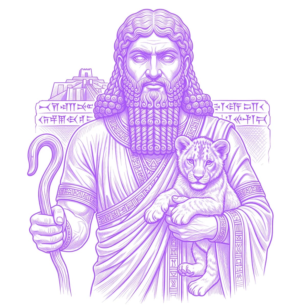 Gilgamesh Tattoo Stencil