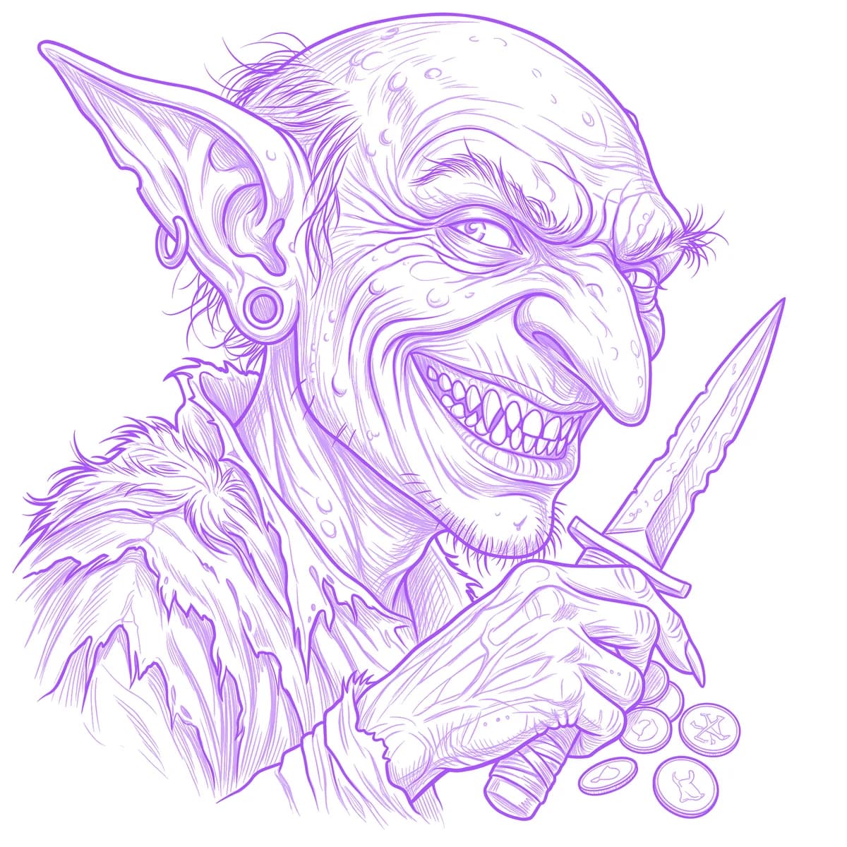 Goblin Tattoo Stencil