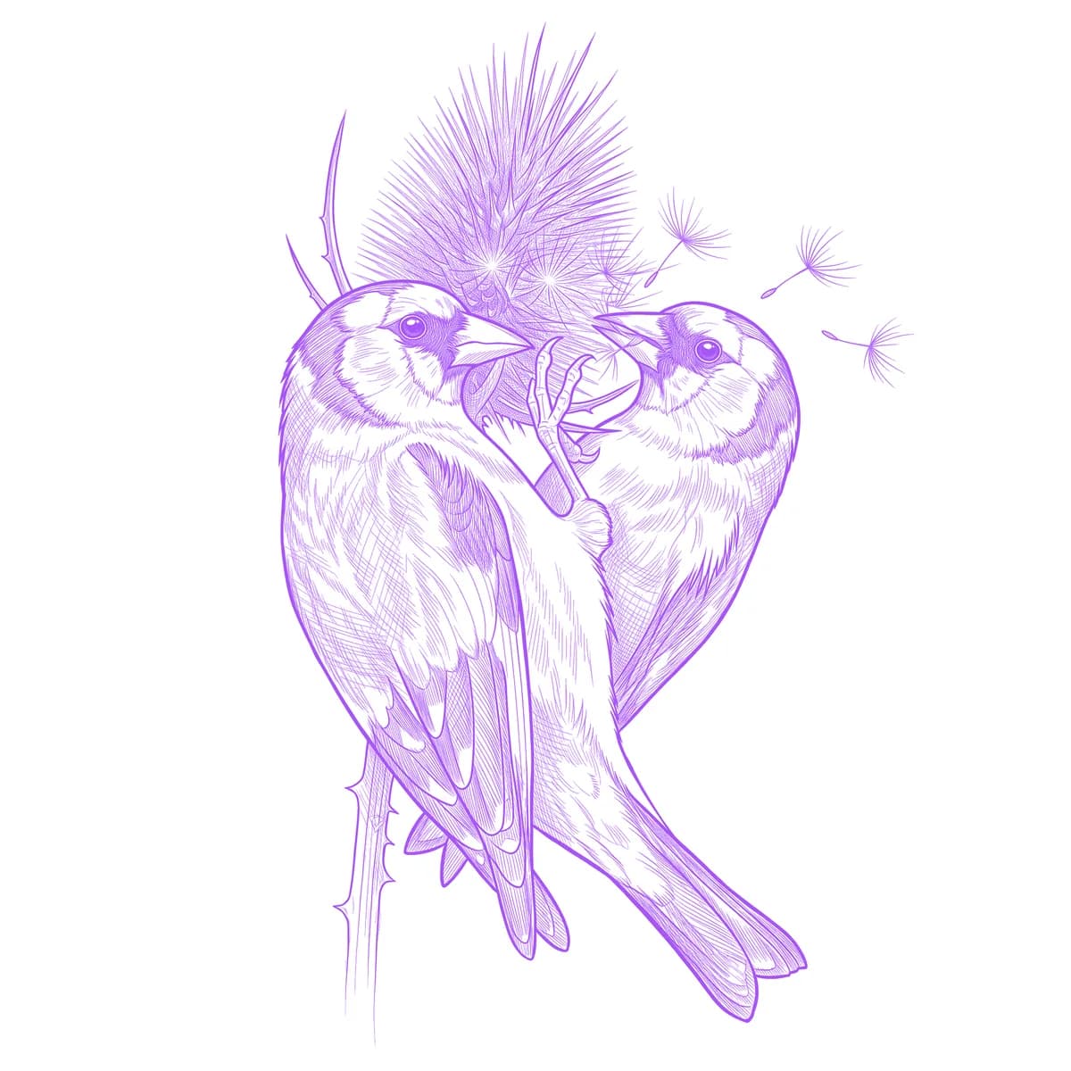 Goldfinch Tattoo Stencil