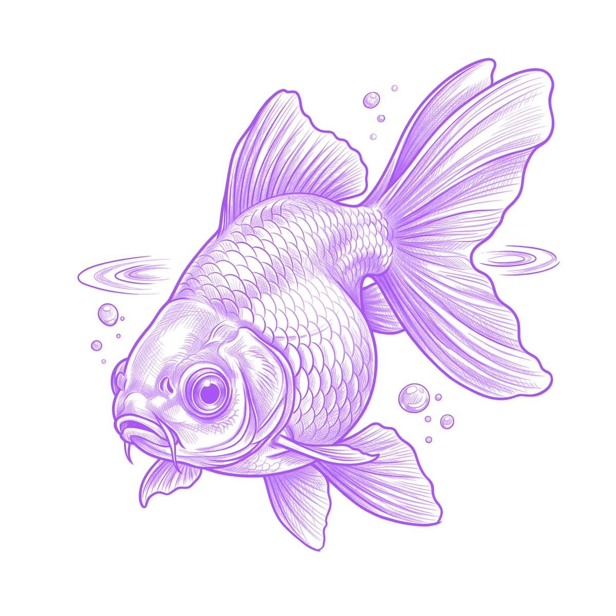 Goldfish Tattoo Stencil