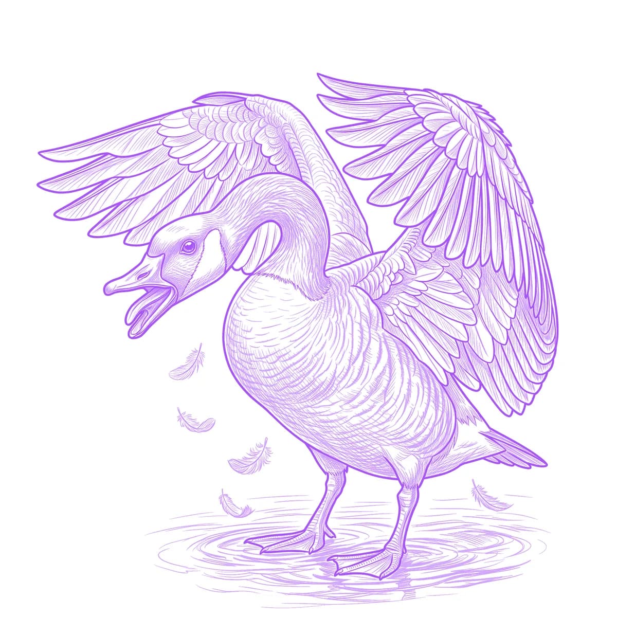 Goose Tattoo Stencil
