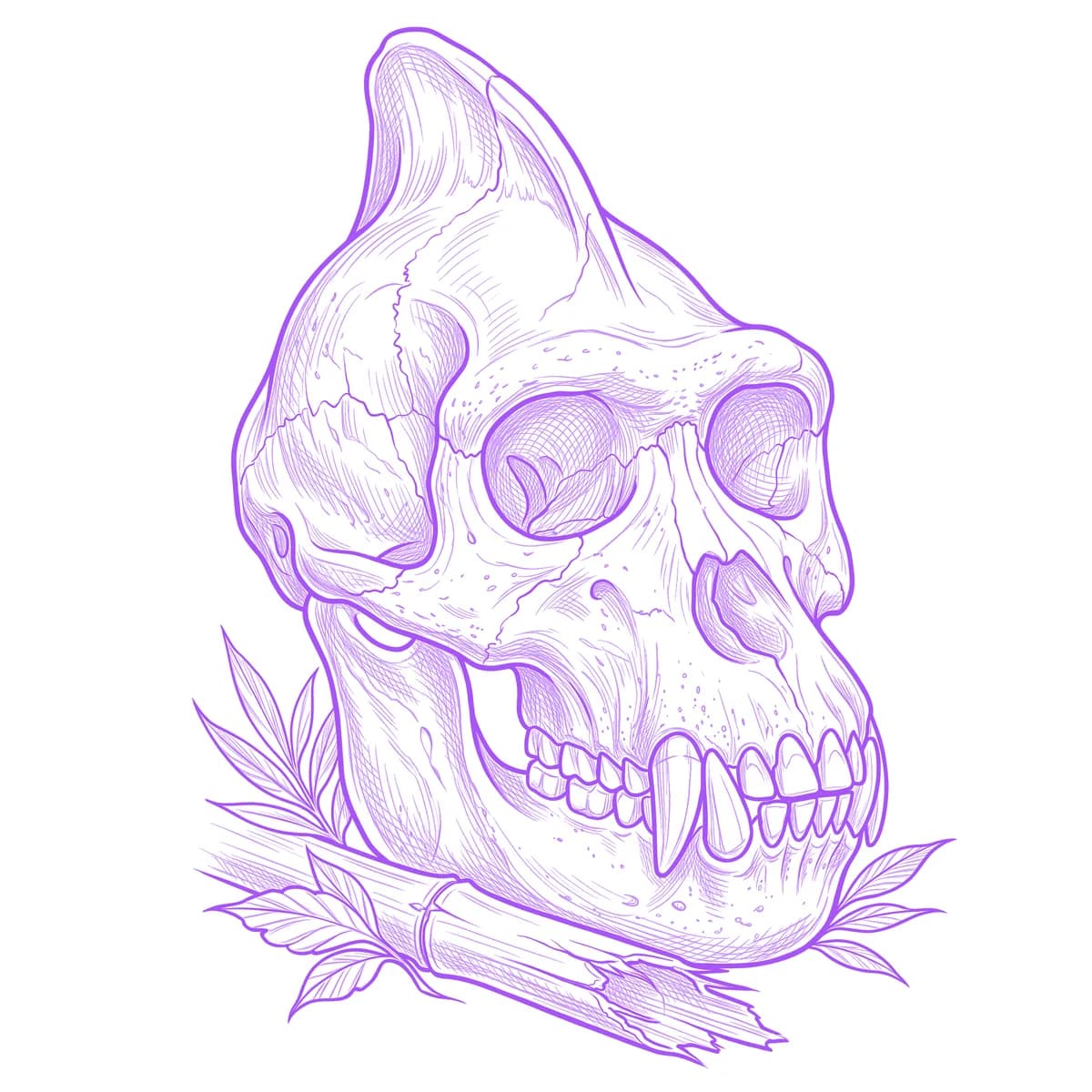 Gorilla Skull Tattoo Stencil