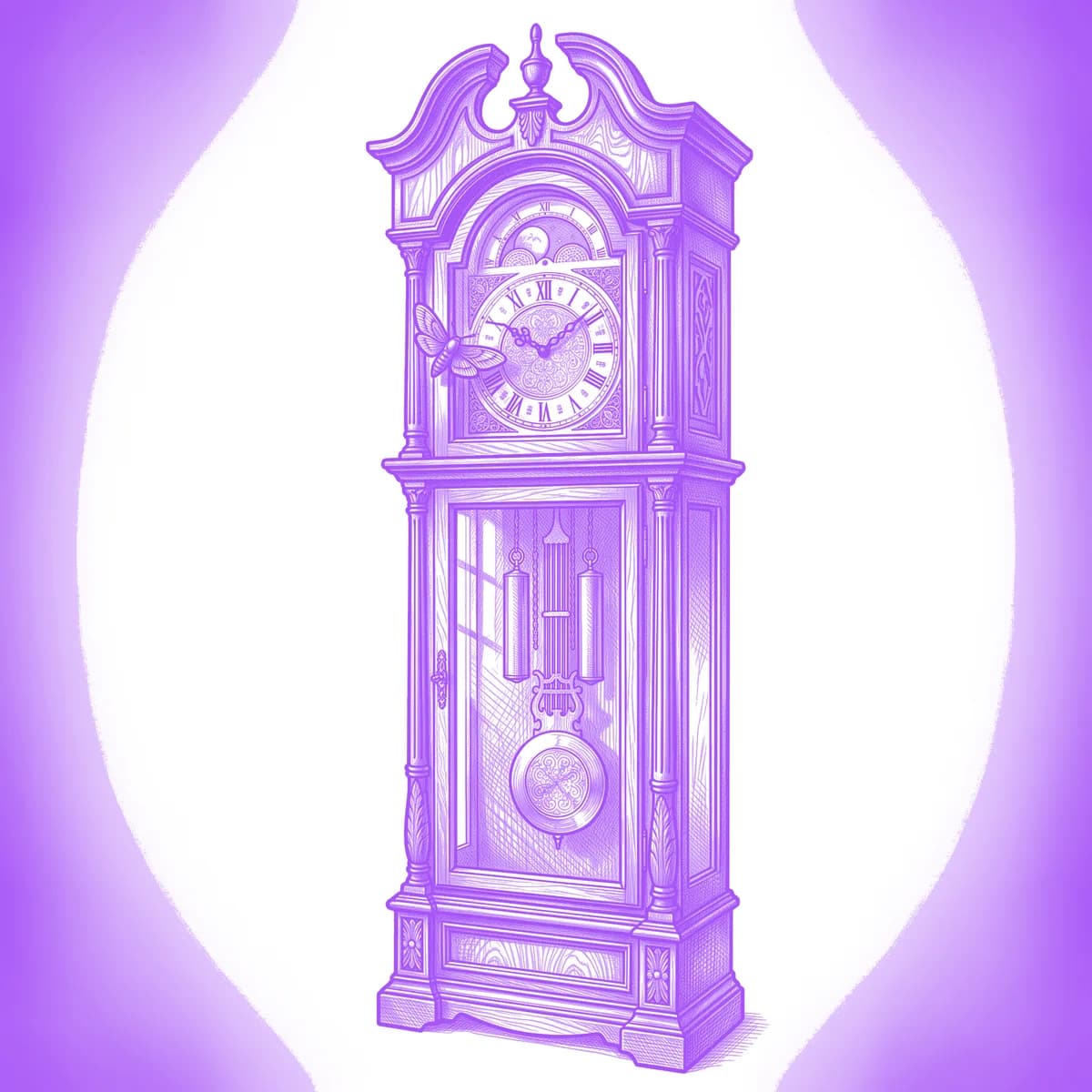 Grandfather Clock Tattoo Stencil