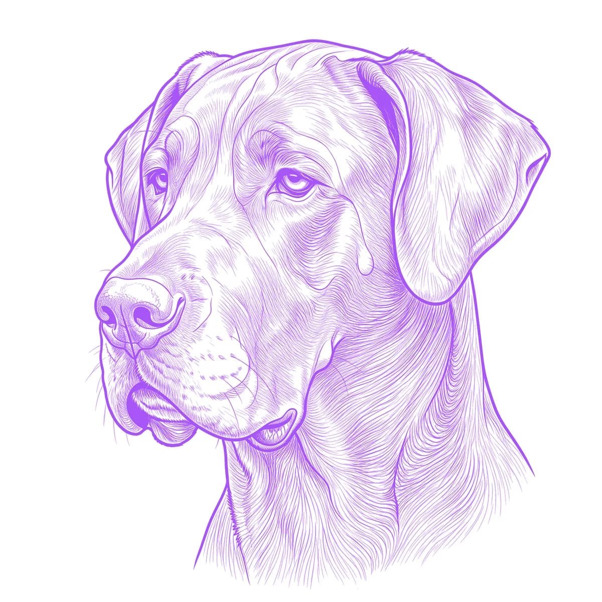 Great Dane Tattoo Stencil