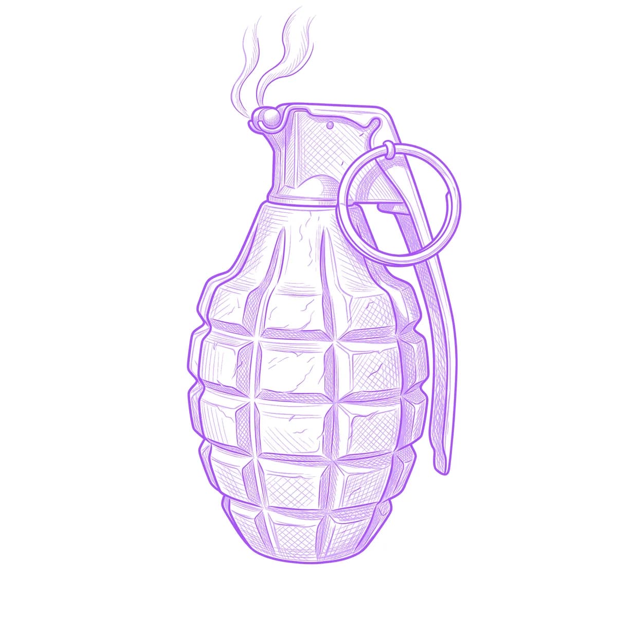 Grenade Tattoo Stencil