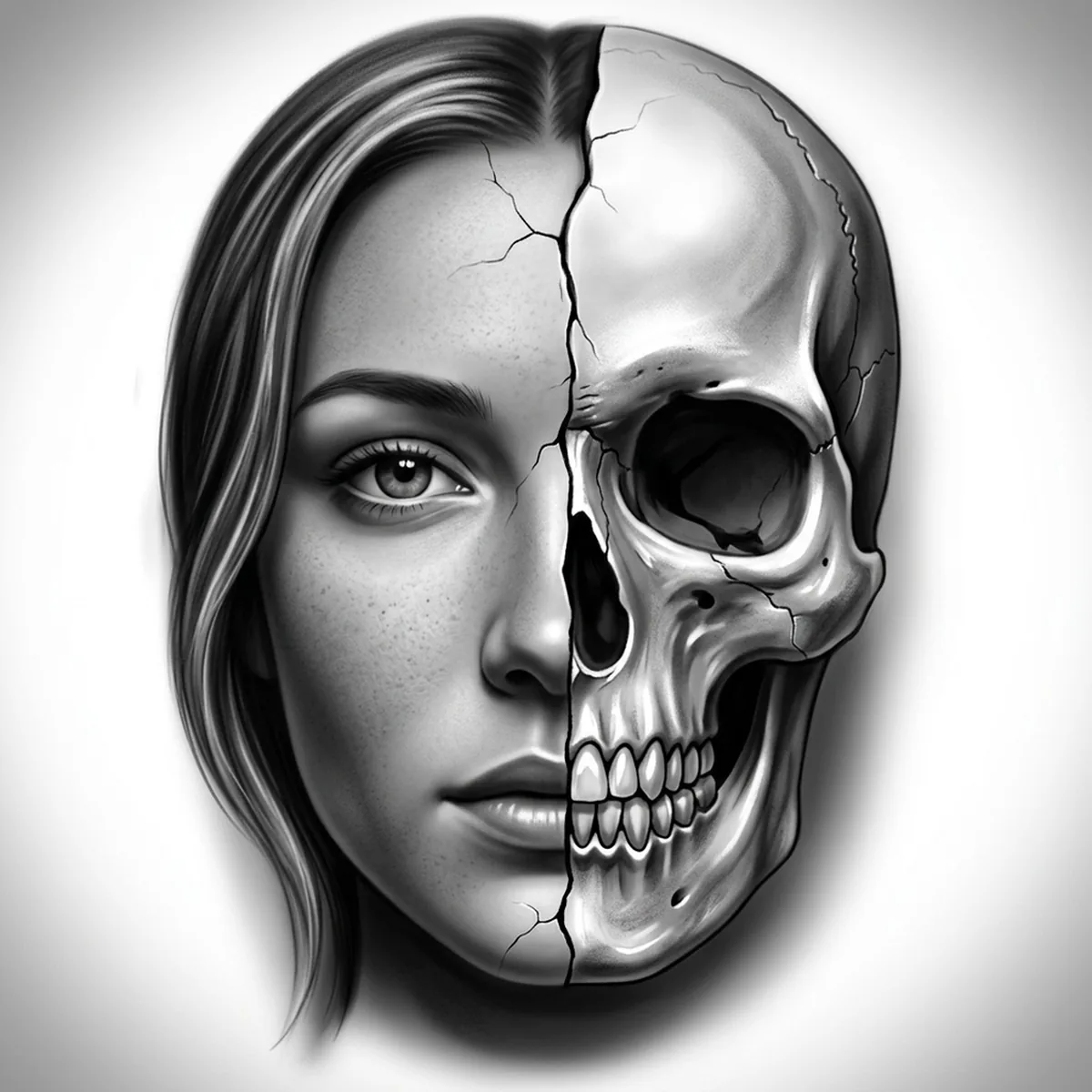 Half Skull Face — Reference