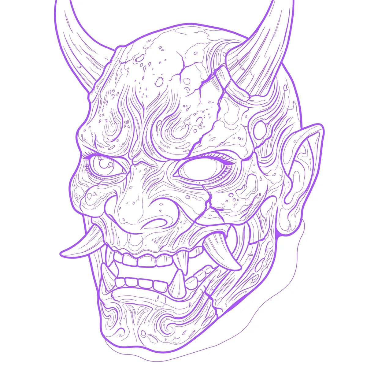 Hannya-Maske Schablone