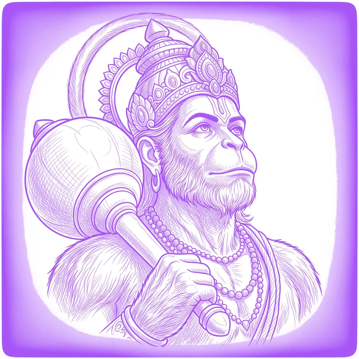 Hanuman Tattoo Stencil