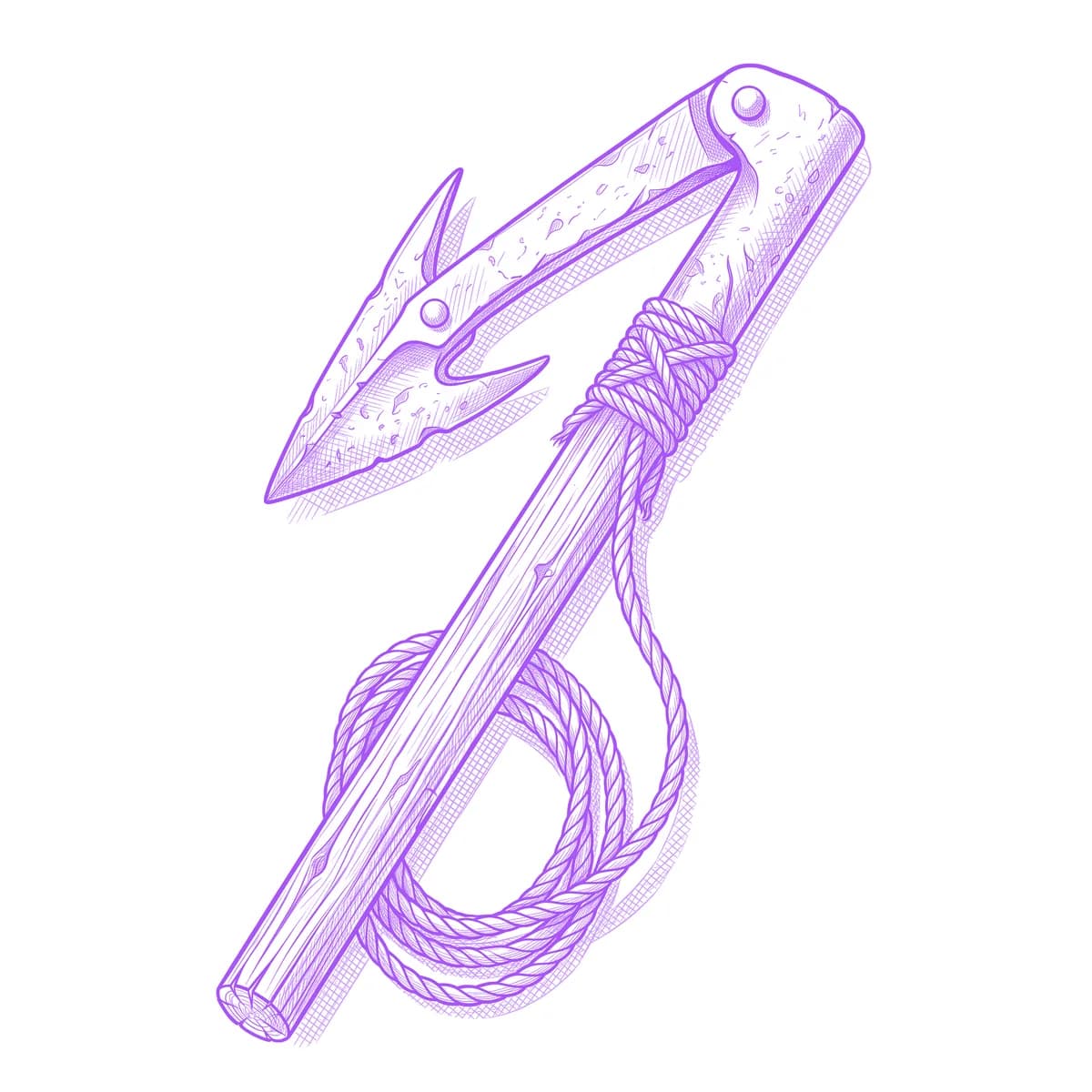 Harpoon Tattoo Stencil