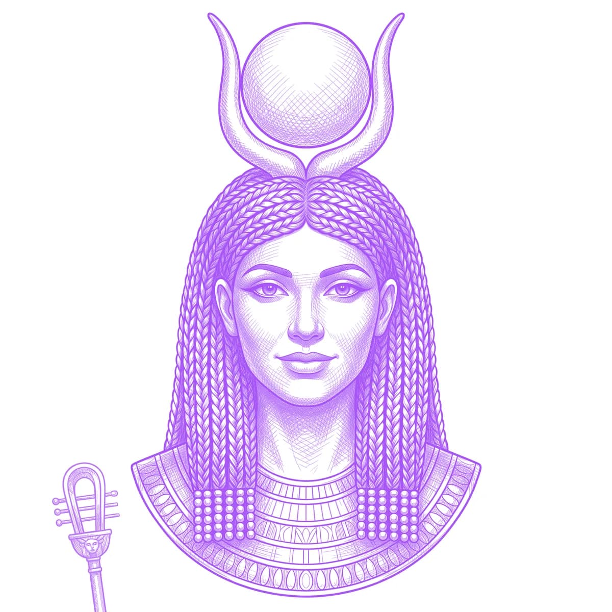 Hathor Tattoo Stencil