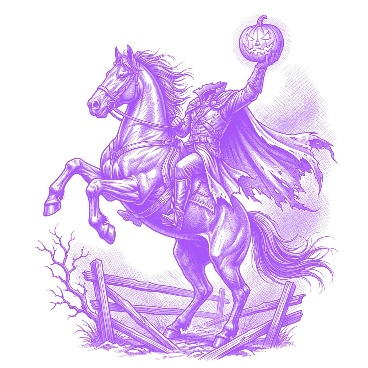 Headless Horseman Tattoo Stencil