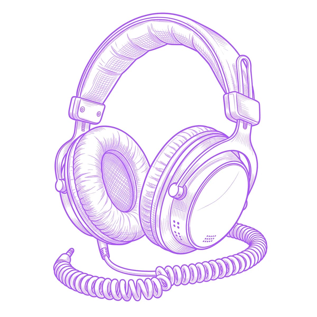 Headphones Tattoo Stencil