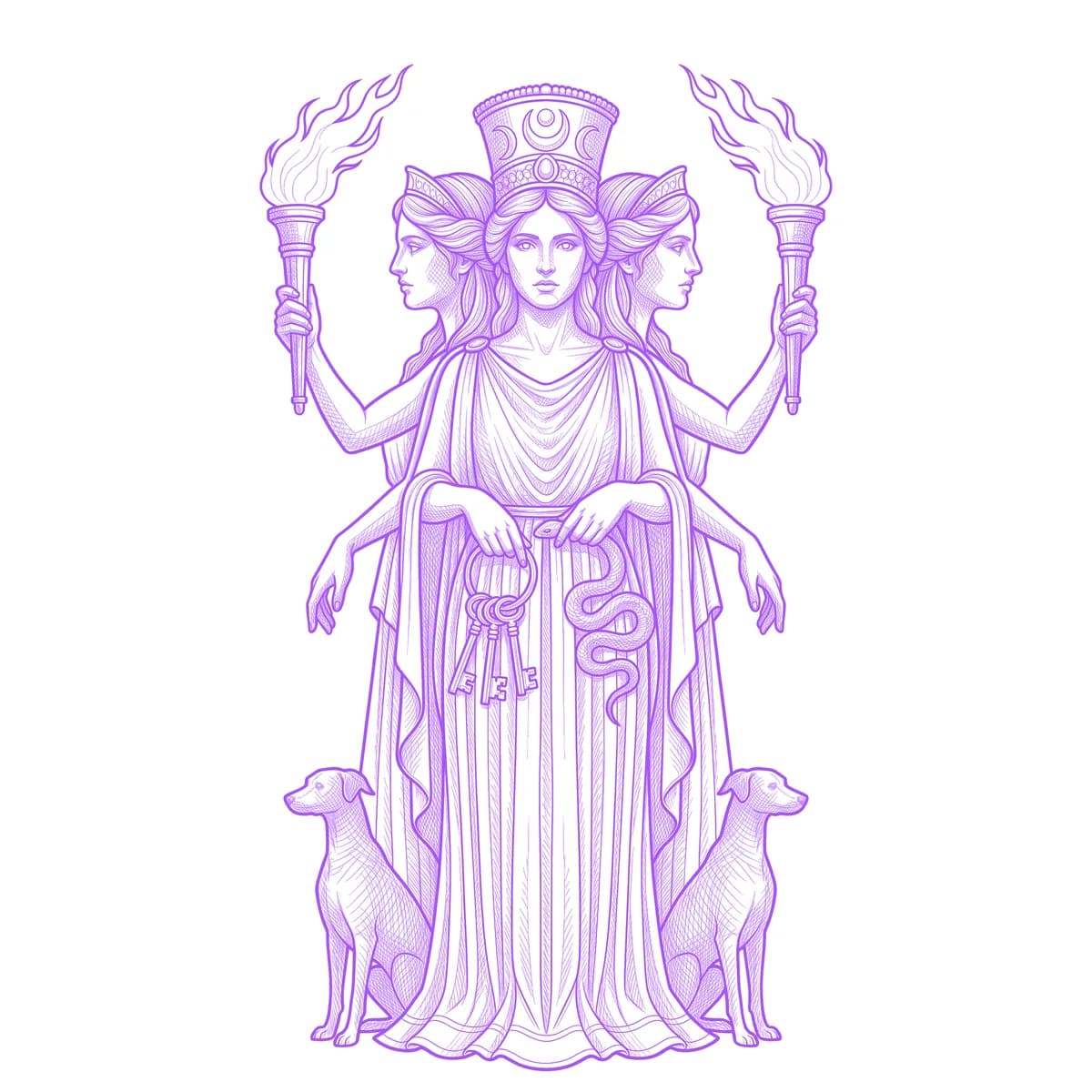 Hecate Tattoo Stencil