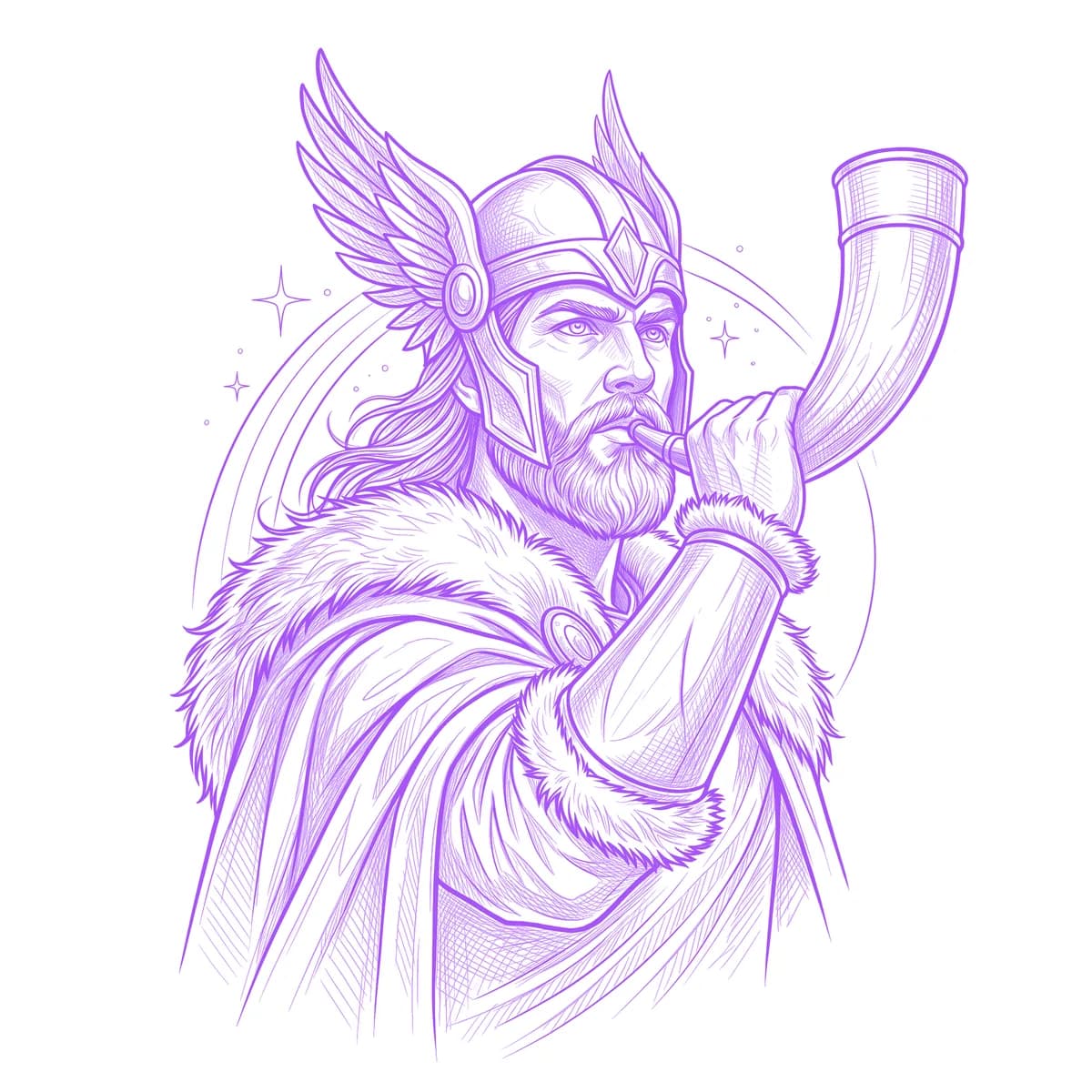 Heimdall Tattoo Stencil