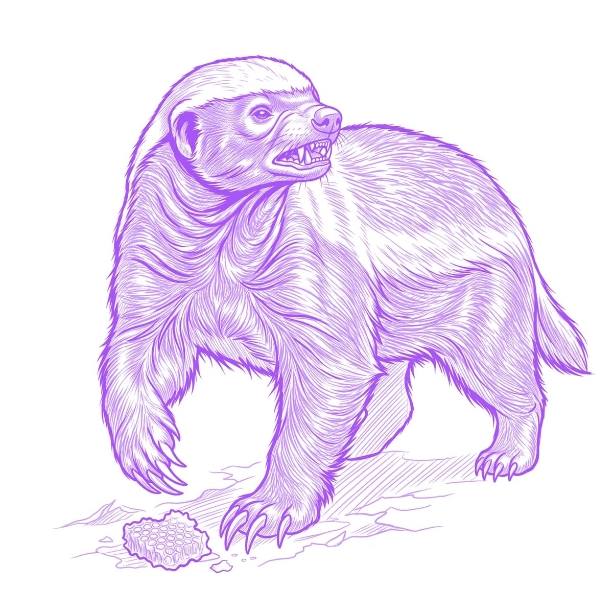 Honey Badger Tattoo Stencil