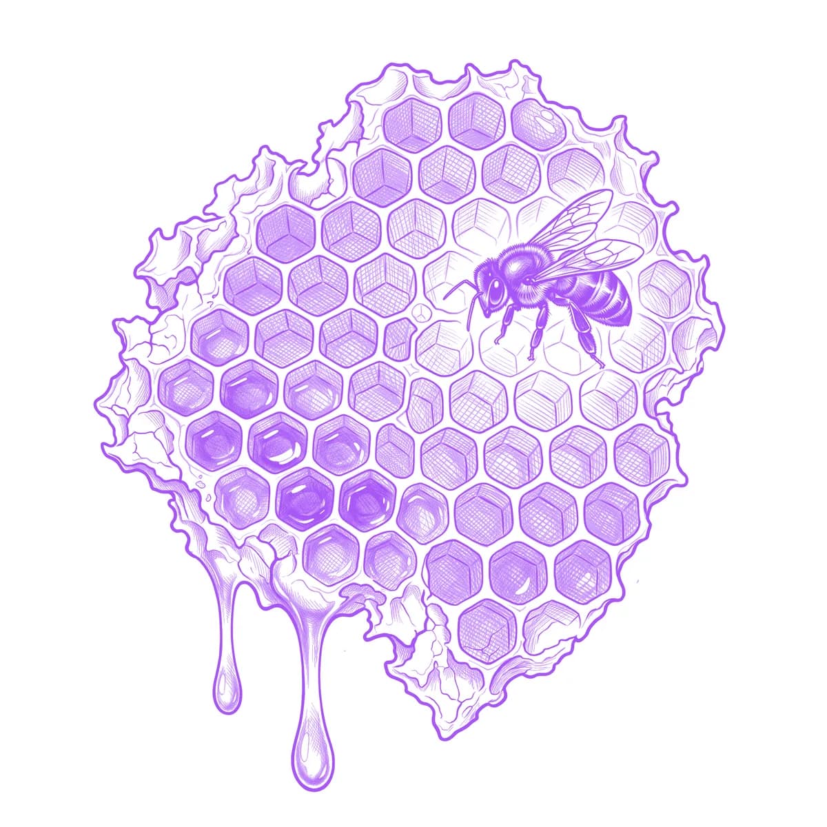Honeycomb Tattoo Stencil