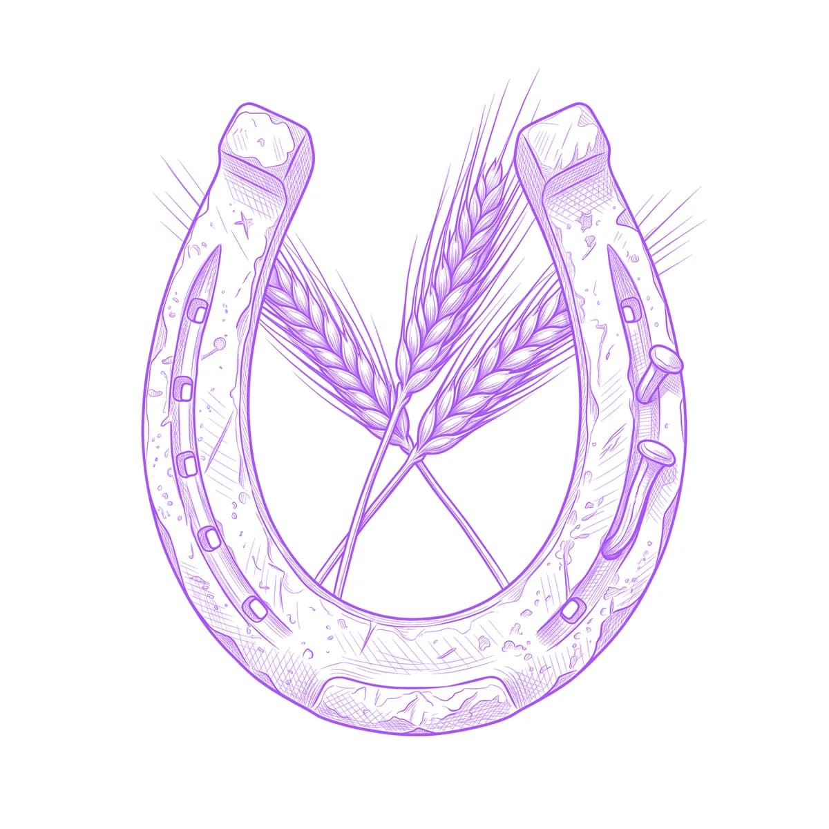Horseshoe Tattoo Stencil