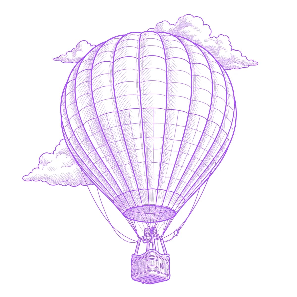 Hot Air Balloon Tattoo Stencil