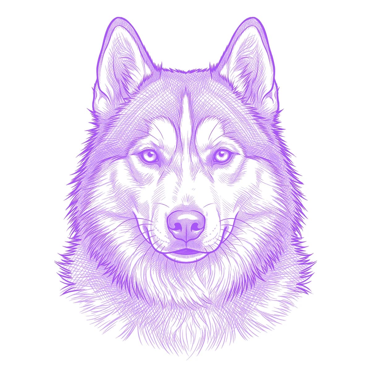 Husky Tattoo Stencil