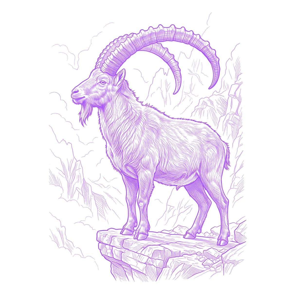 Ibex Tattoo Stencil